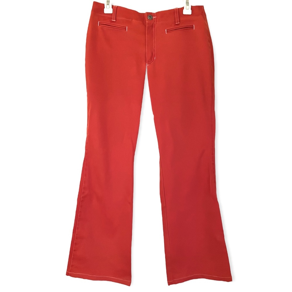 Y2K Flare Jeans Red Orange Metallic Vintage Liz Claiborne Denim Pants Size 10P